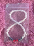 Frosted White/Grey/Red Bracelet