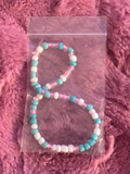 Pink/White/Teal Bracelet